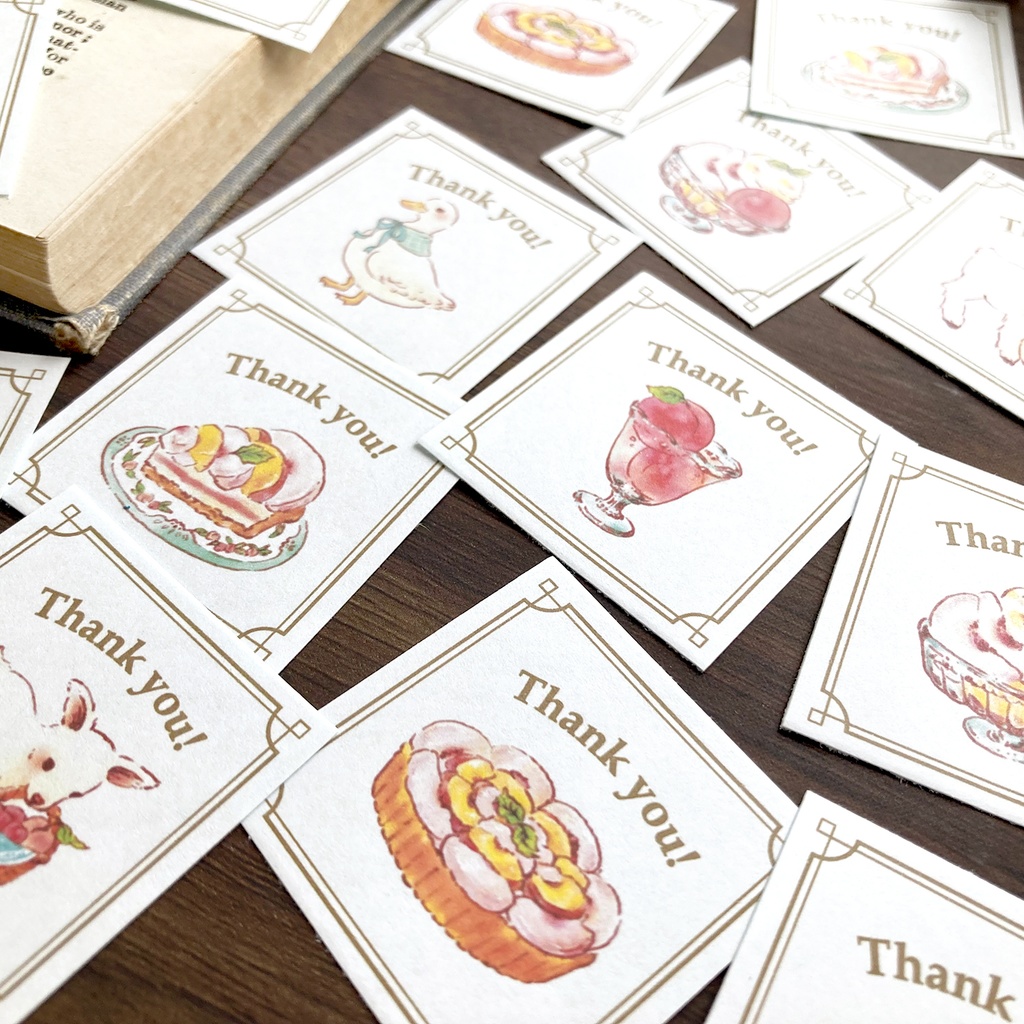 Thank you seal "Plum&Peach"|すももと桃【シール35枚入】