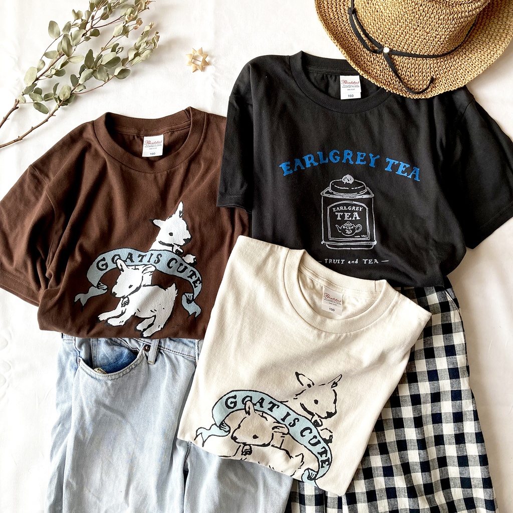 【5月下旬発送】Goat is cute Tシャツ(チョコ)|子やぎは可愛い〔動物シリーズ〕