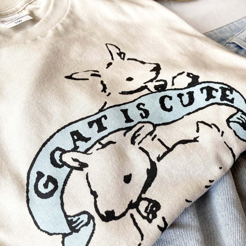 【7月中旬発送】Goat is cute Tシャツ(ミルクティ)|子やぎは可愛い〔動物シリーズ〕