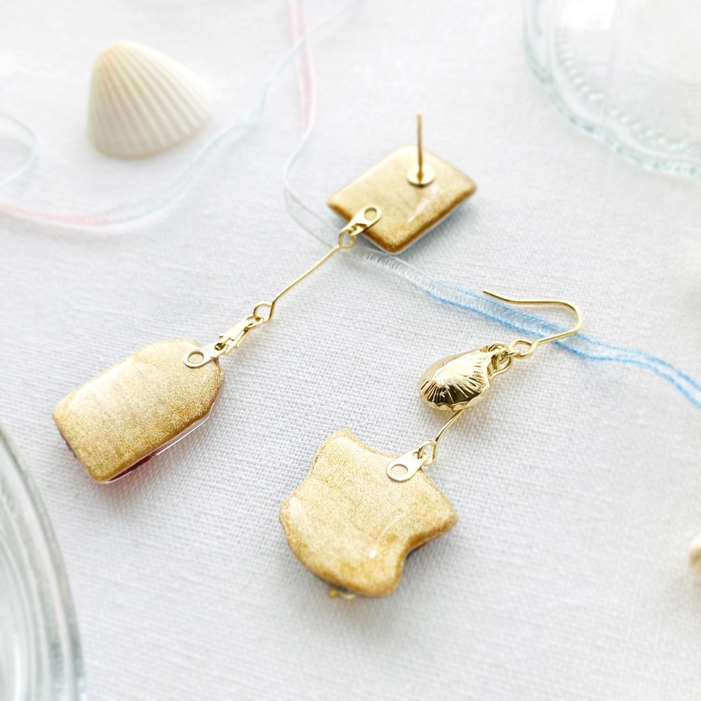 Teabag earring -Marine-|海のティーバッグイヤリング・ピアス〔紅茶シリーズ〕