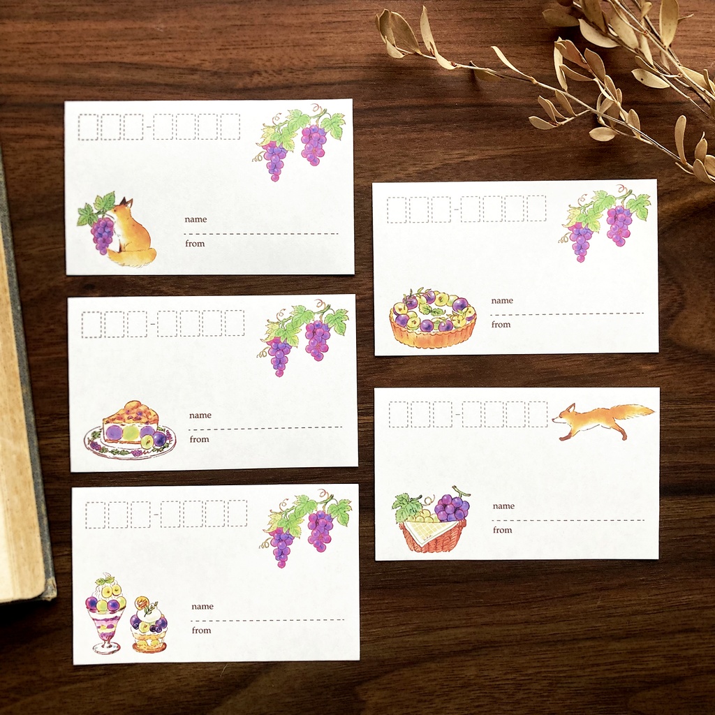 Mailing Label"Grape&Fox"|ぶどうときつねの宛名ラベル