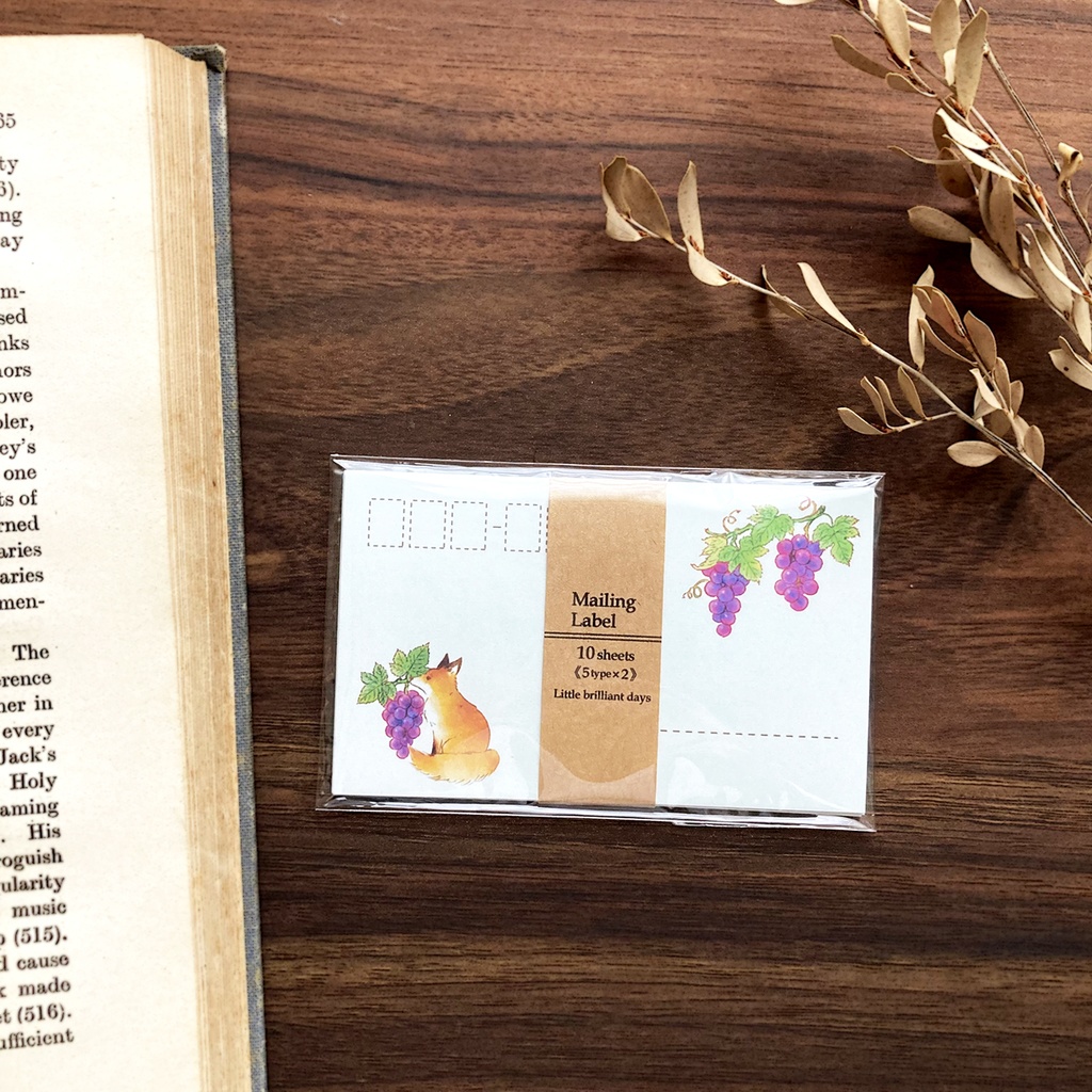 Mailing Label"Grape&Fox"|ぶどうときつねの宛名ラベル