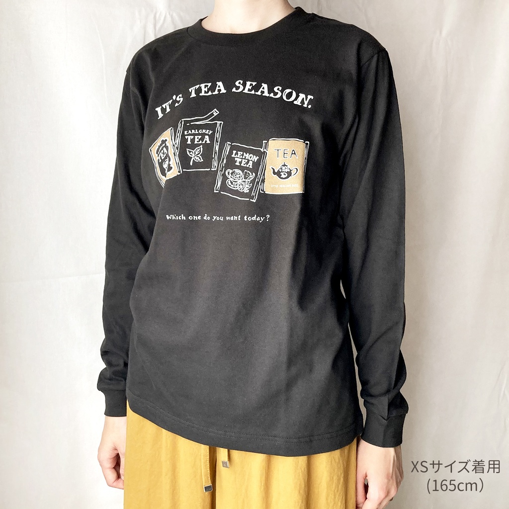 【12月中旬発送】Teabag ロンT(クリーム)|ティーバッグエンベロープの長袖Tシャツカットソー〔紅茶シリーズ〕