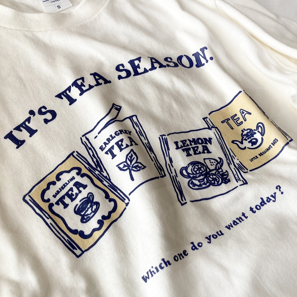 【12月中旬発送】Teabag ロンT(クリーム)|ティーバッグエンベロープの長袖Tシャツカットソー〔紅茶シリーズ〕