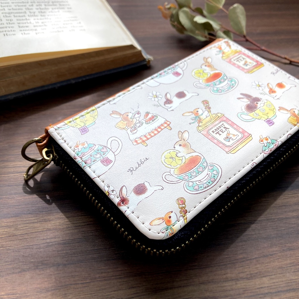コインパスケース -Rabbit Tea-|うさぎ×紅茶の小さい財布(小銭入れ)