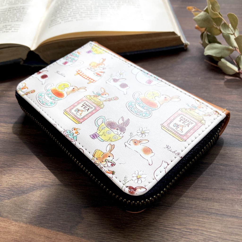 コインパスケース -Rabbit Tea-|うさぎ×紅茶の小さい財布(小銭入れ)