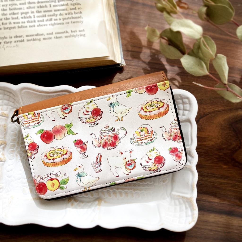 コインパスケース -Plum&Peach-|すももと桃の小さい財布(小銭入れ)