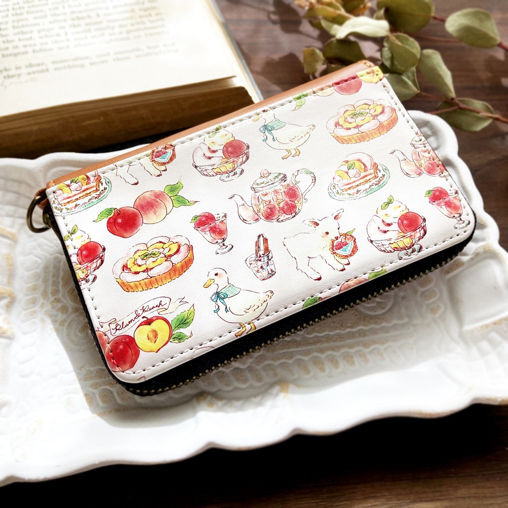 コインパスケース -Plum&Peach-|すももと桃の小さい財布(小銭入れ)