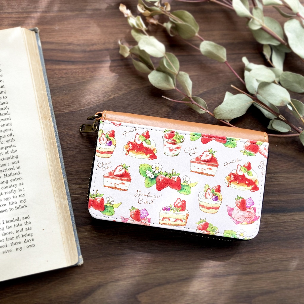 コインパスケース -StrawberryCakes-|苺スイーツの小さい財布(小銭入れ)