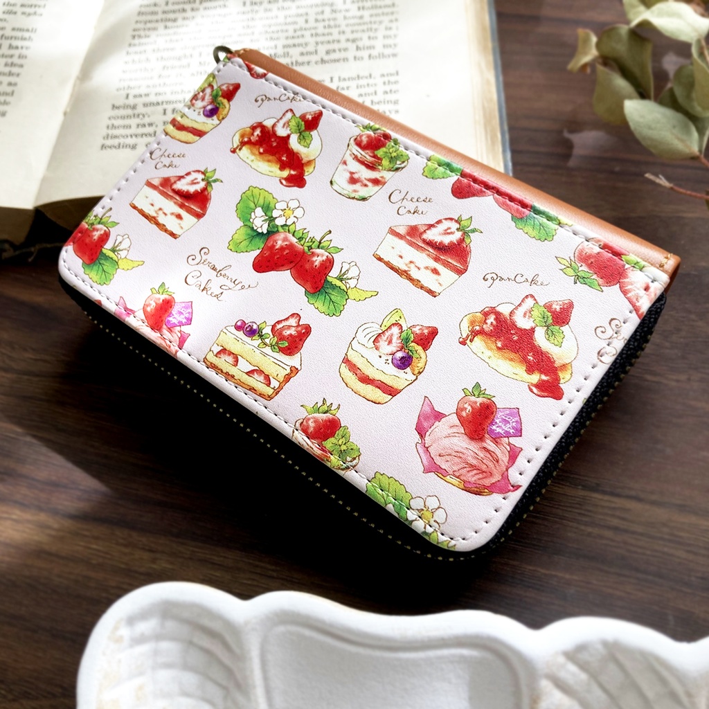 コインパスケース -StrawberryCakes-|苺スイーツの小さい財布(小銭入れ)