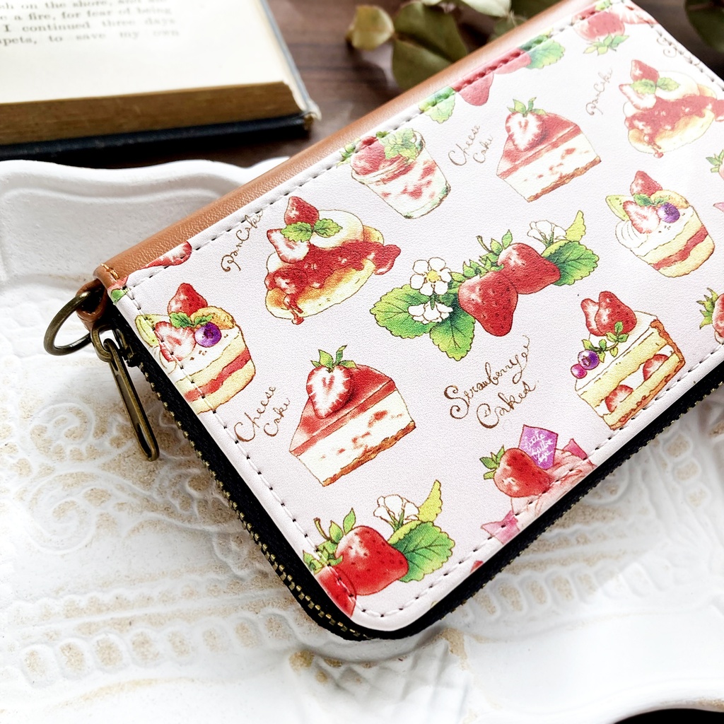 コインパスケース -StrawberryCakes-|苺スイーツの小さい財布(小銭入れ)