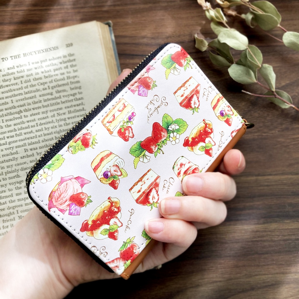 コインパスケース -StrawberryCakes-|苺スイーツの小さい財布(小銭入れ)