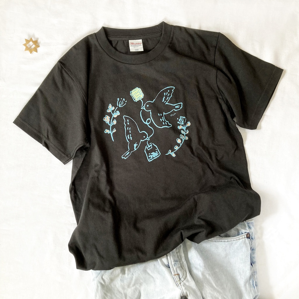 【8月下旬発送】ティーバッグ鳥Tシャツ〔動物シリーズ〕