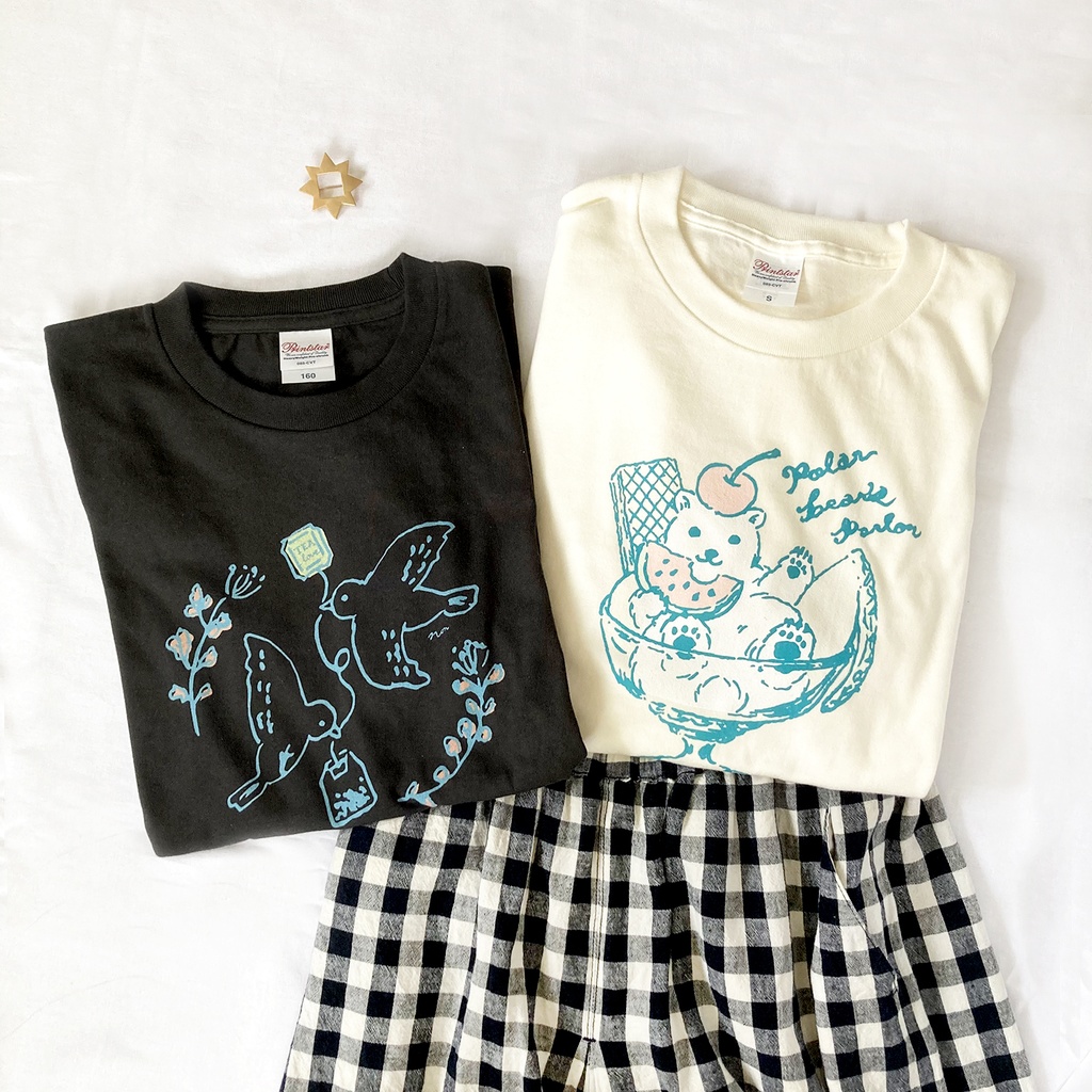 【7月中旬発送】白くまアイスTシャツ〔動物シリーズ〕
