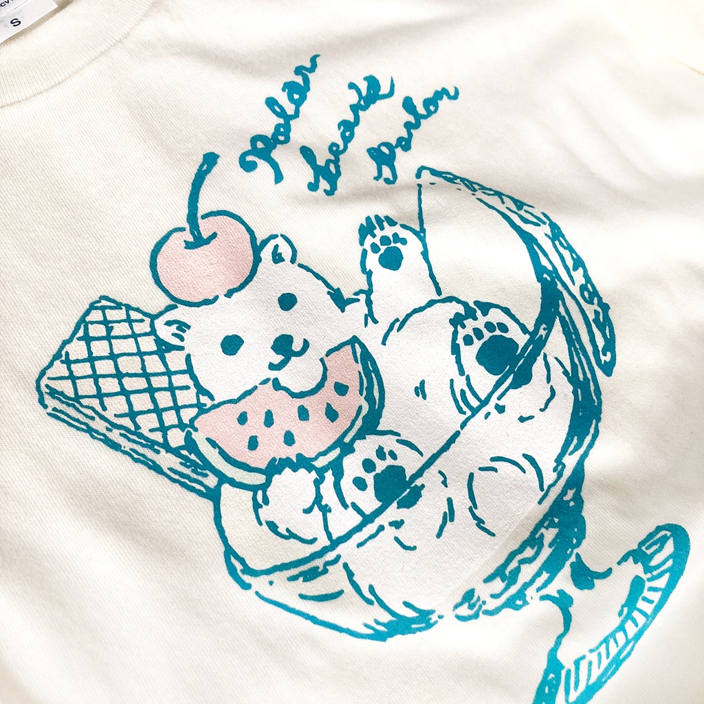 【7月中旬発送】白くまアイスTシャツ〔動物シリーズ〕
