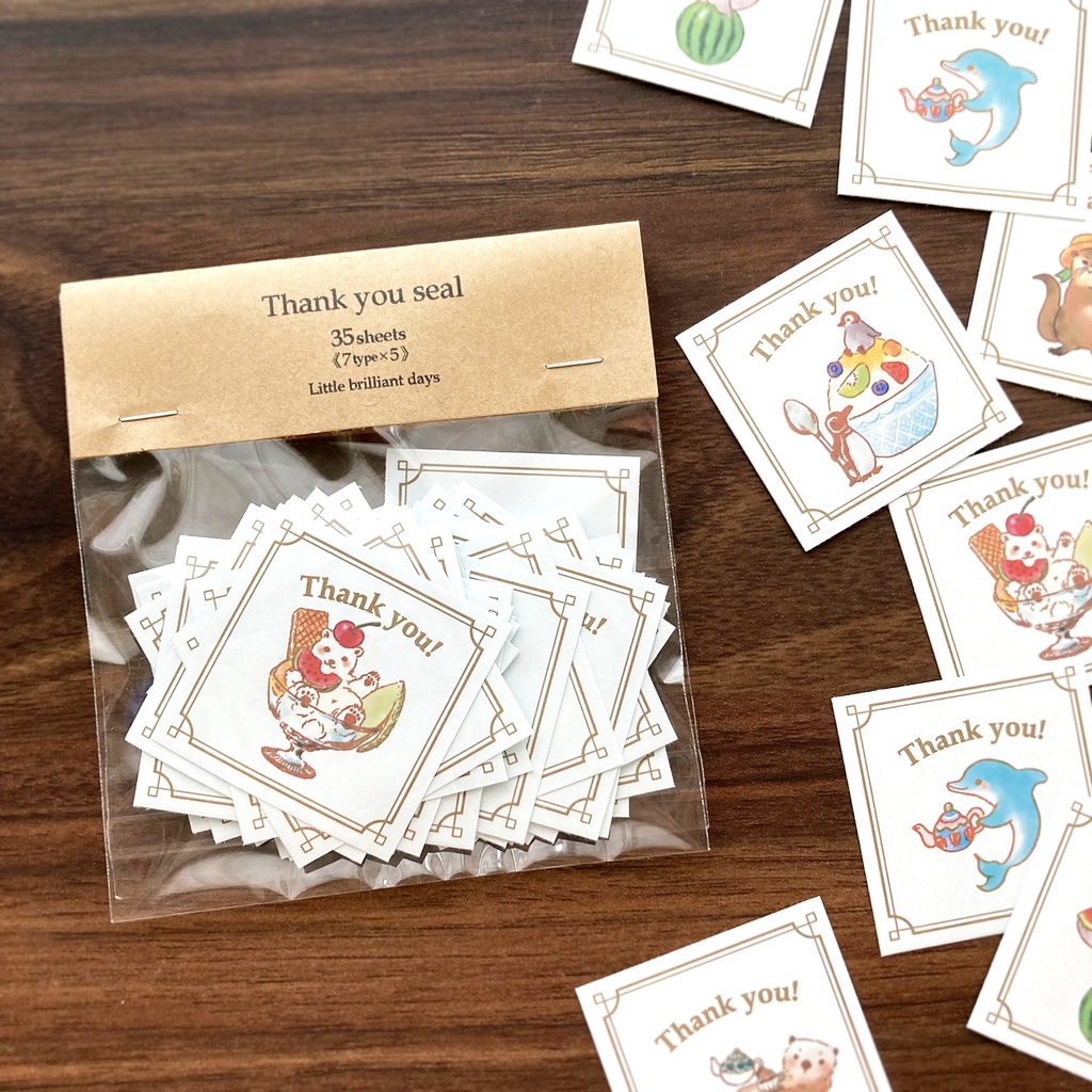 Thank you seal "Sea animals"【シール35枚入り】水族館の動物