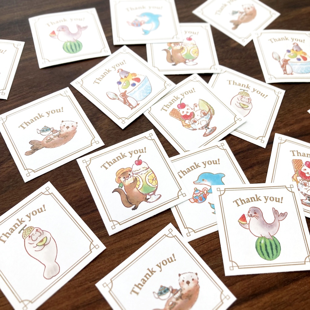 Thank you seal "Sea animals"【シール35枚入り】水族館の動物