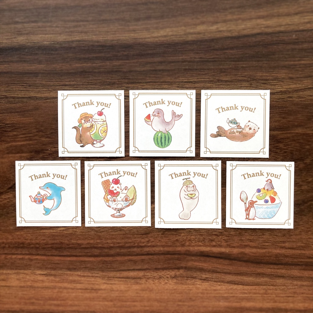 Thank you seal "Sea animals"【シール35枚入り】水族館の動物