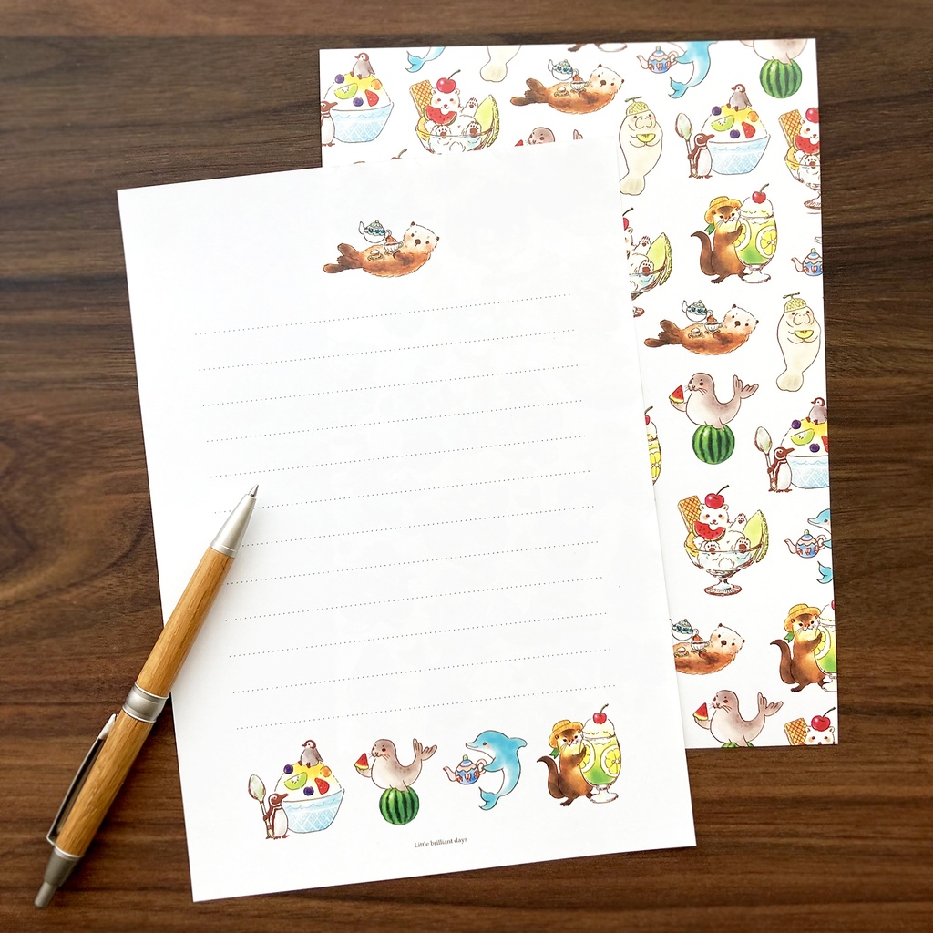 Letterset "Sea animals"|レターセット 水族館の動物たち