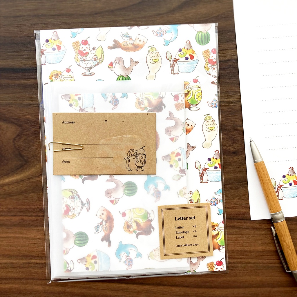 Letterset "Sea animals"|レターセット 水族館の動物たち
