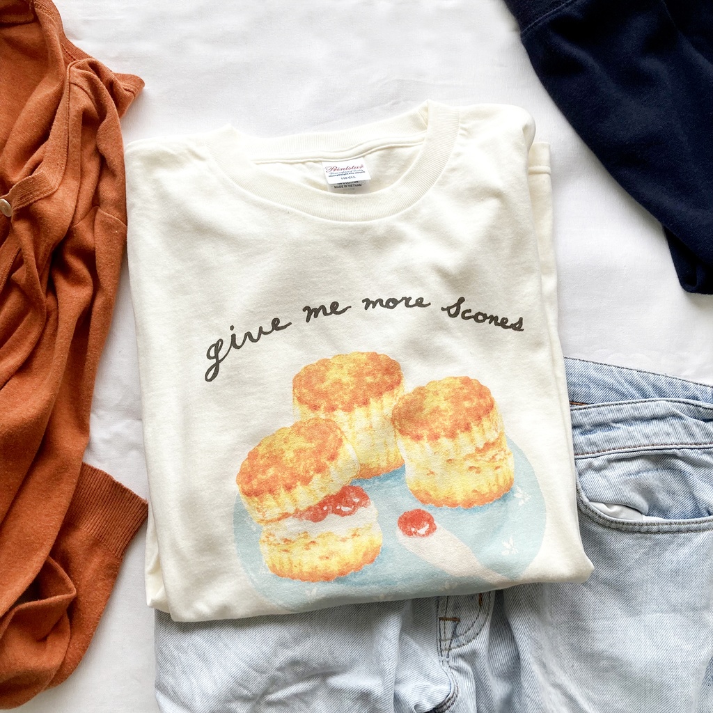 【11末発送】スコーン ロンT(クリーム)|長袖Tシャツ〔紅茶シリーズ〕