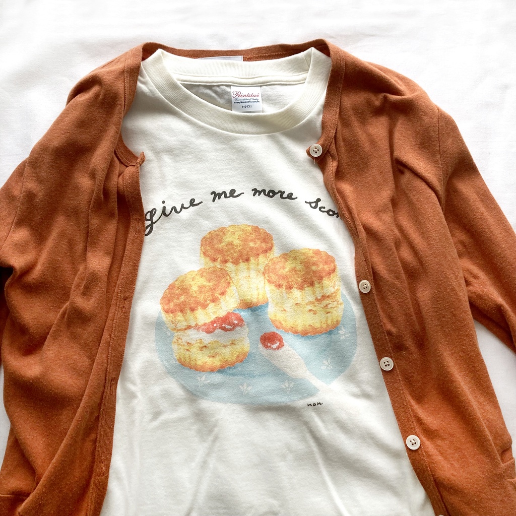 【11末発送】スコーン ロンT(クリーム)|長袖Tシャツ〔紅茶シリーズ〕