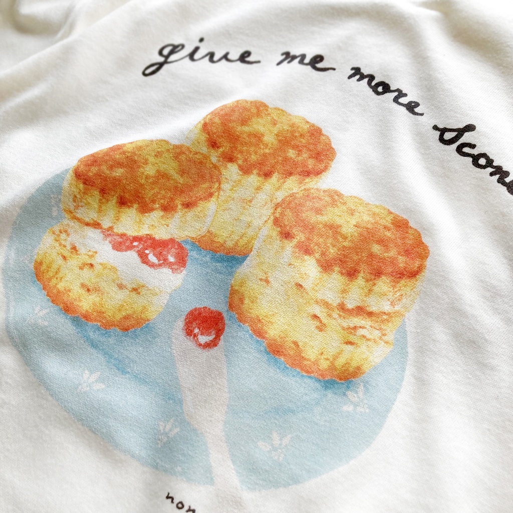 【11末発送】スコーン ロンT(クリーム)|長袖Tシャツ〔紅茶シリーズ〕