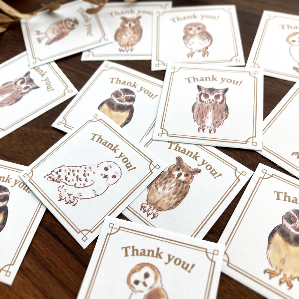 Thank you seal "Owls"【フクロウシール35枚】