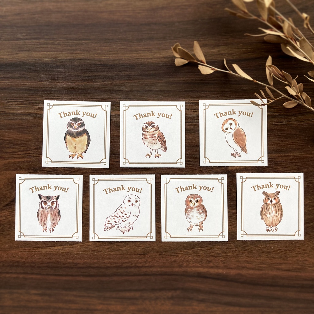 Thank you seal "Owls"【フクロウシール35枚】