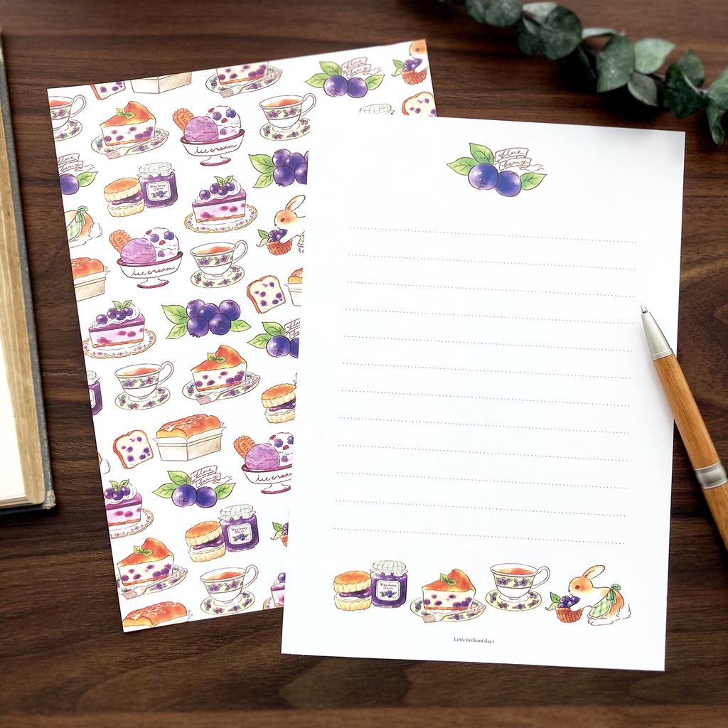 Letterset "Blueberry"|レターセット ブルーベリー