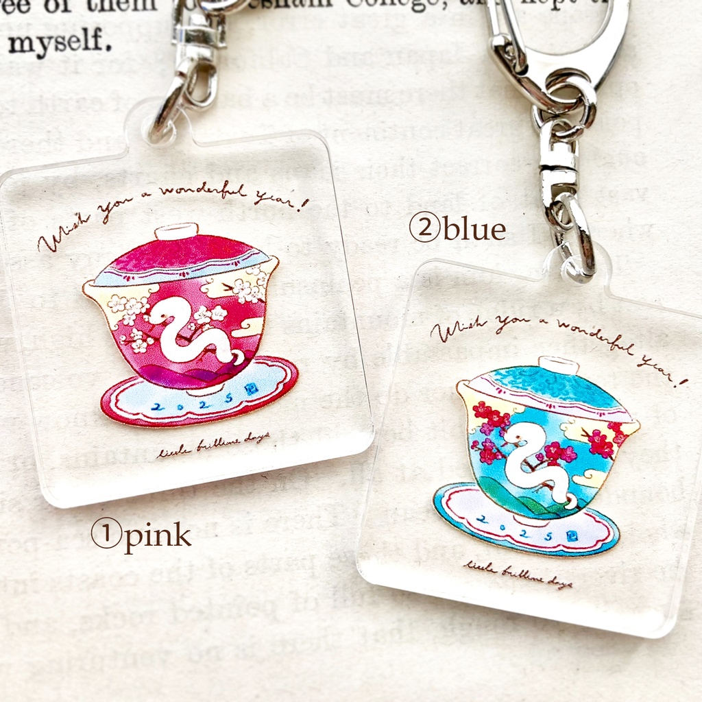 【受注制作】 白蛇茶器アクリルキーホルダー