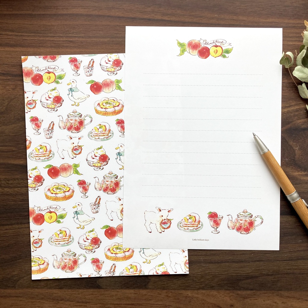 Letterset ”Plum&Peach”|すももと桃のレターセット