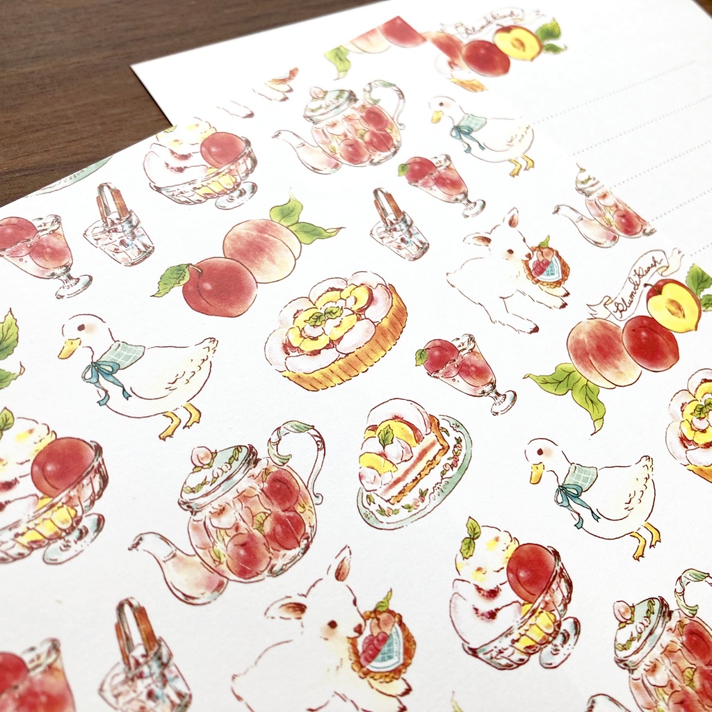 Letterset ”Plum&Peach”|すももと桃のレターセット