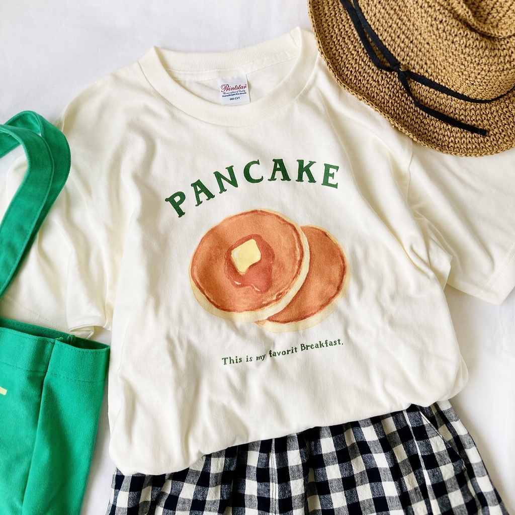【9月下旬発送】パンケーキTシャツ(クリーム)|小麦シリーズ