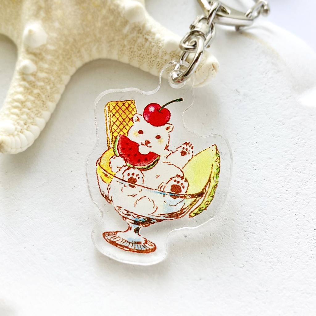 【受注制作】 白くまアイスアクリルキーホルダー