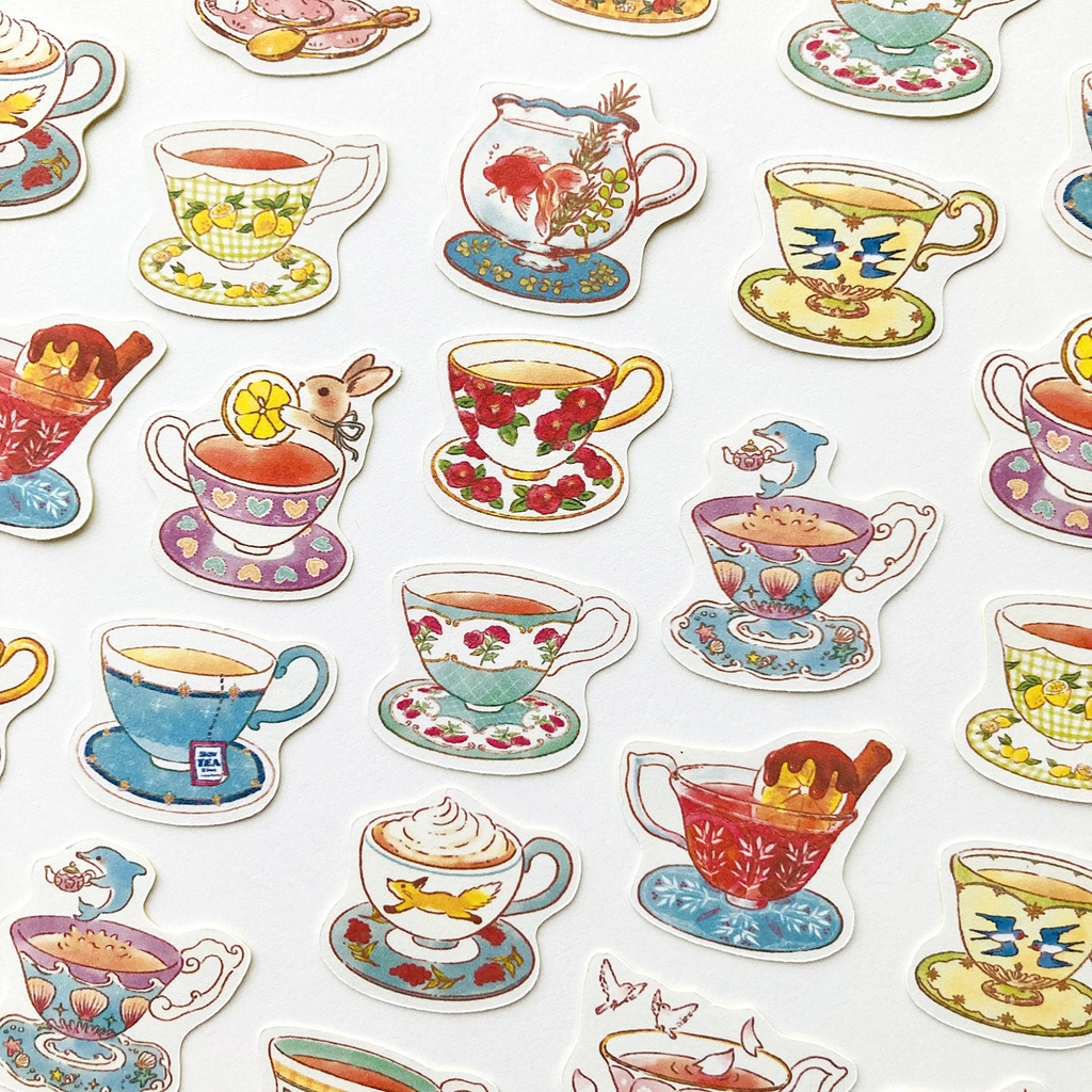 Teacupフレークシール｜ティーカップ【36枚入】