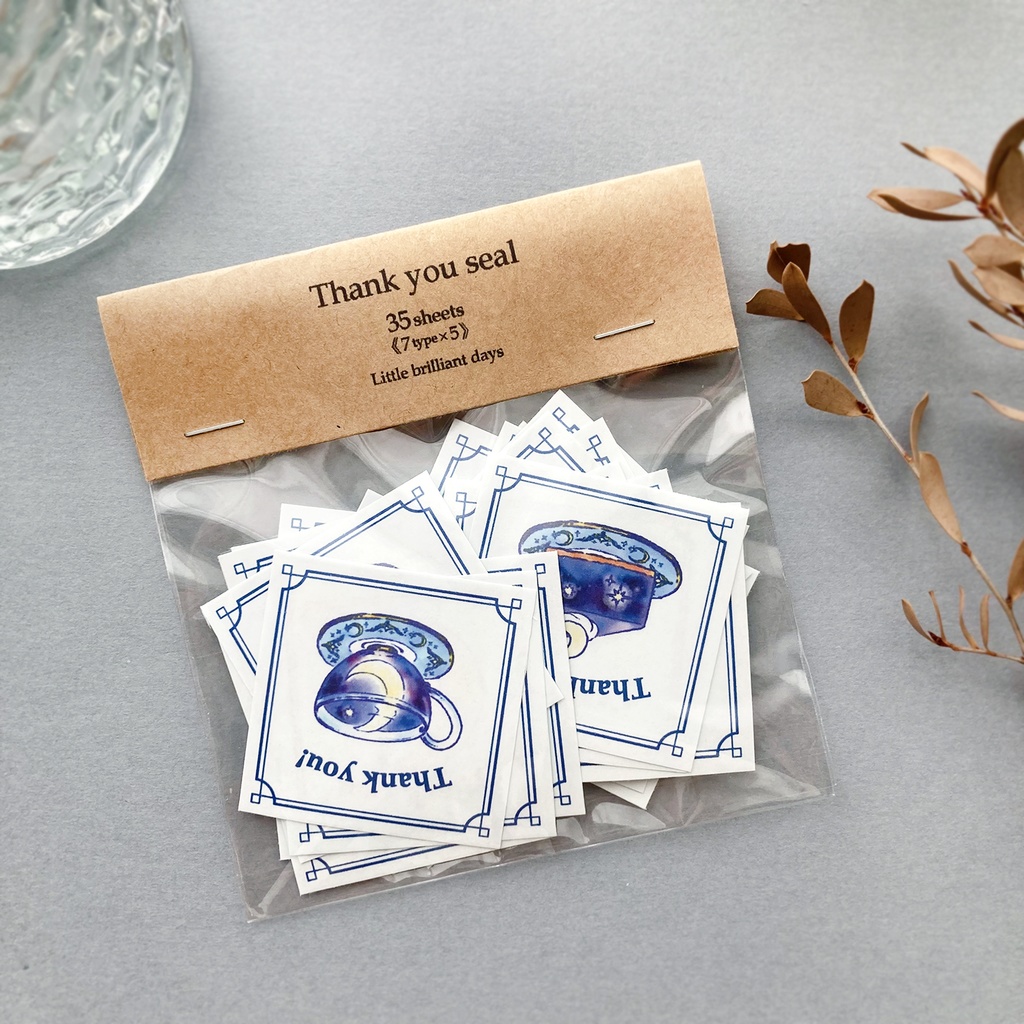 Thank you seal "MoonTea"【シール35枚入り】夜空のお月様の紅茶