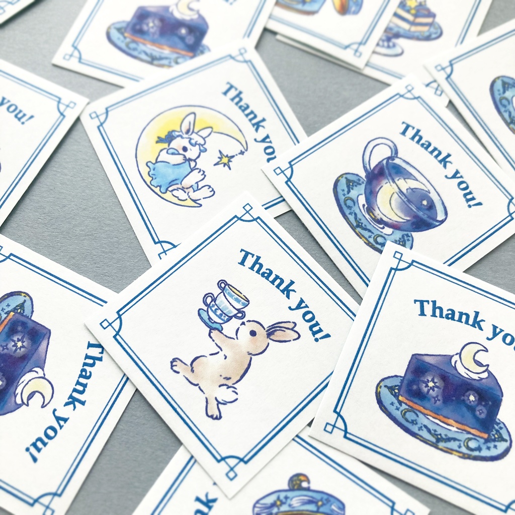 Thank you seal "MoonTea"【シール35枚入り】夜空のお月様の紅茶