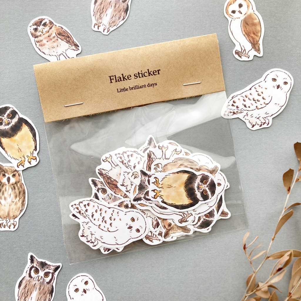 Owlフレークシール|フクロウ【32枚入】