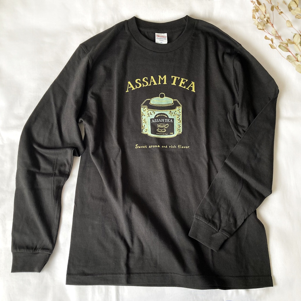 【12月上旬発送】アッサム ロンT(黒)|長袖Tシャツ〔紅茶シリーズ〕