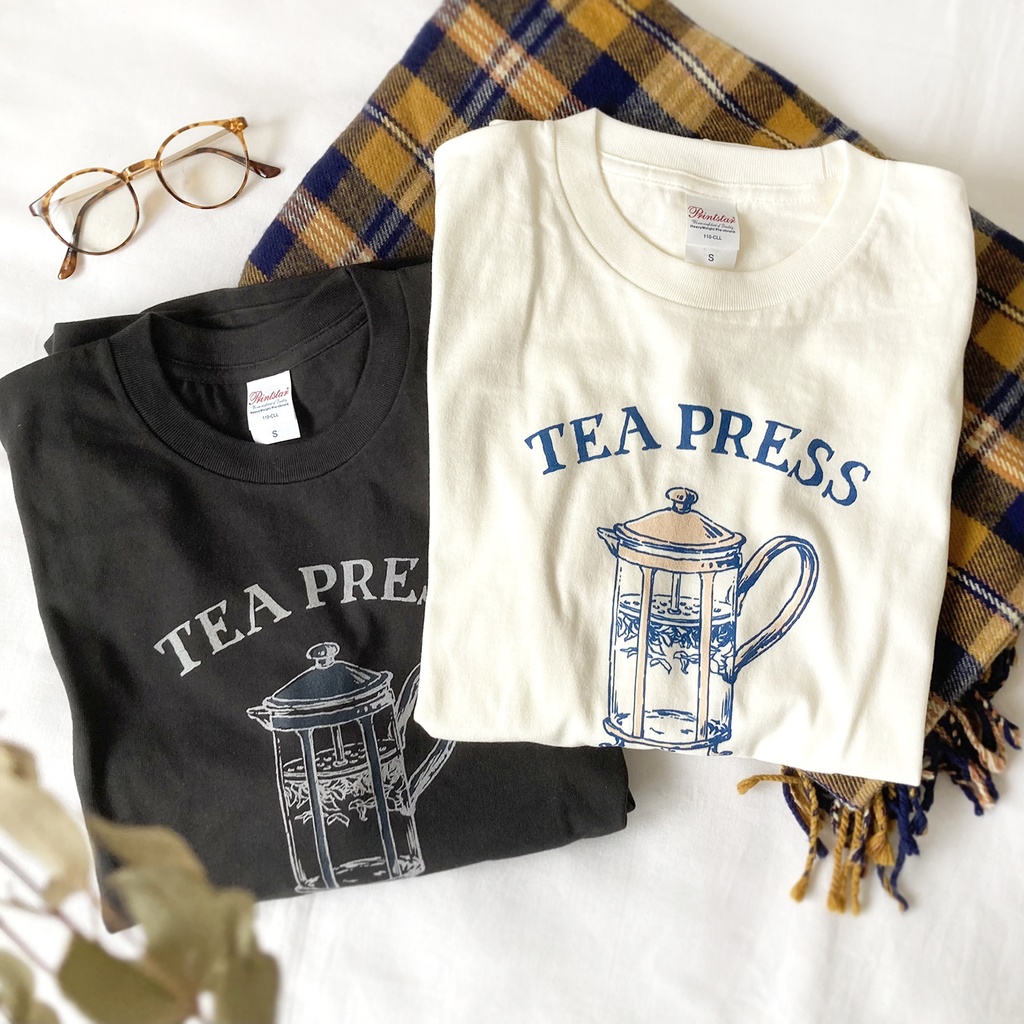 【12月上旬発送】TeaPressロンT(クリーム)|長袖Tシャツ〔紅茶シリーズ〕