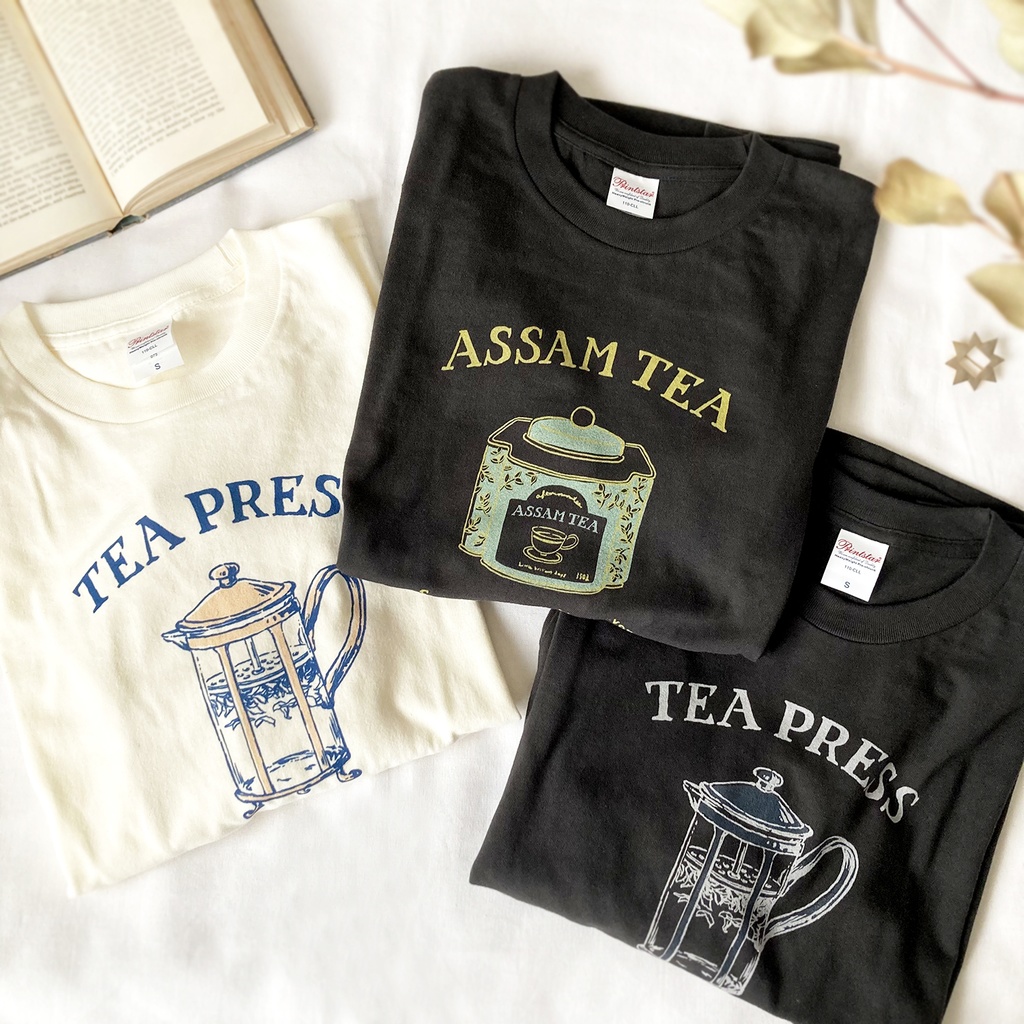 【12月上旬発送】TeaPressロンT(クリーム)|長袖Tシャツ〔紅茶シリーズ〕