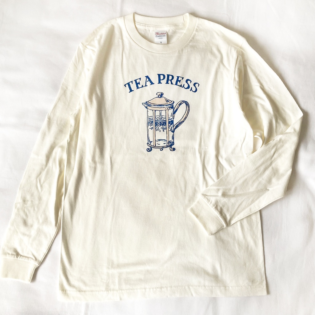 【12月上旬発送】TeaPressロンT(クリーム)|長袖Tシャツ〔紅茶シリーズ〕