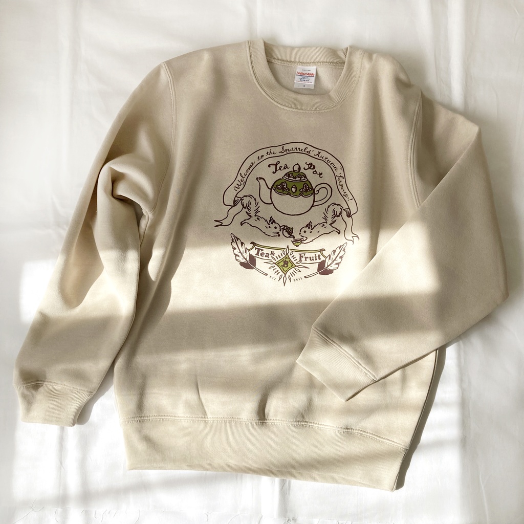 【12月中旬発送】りすの裏起毛スウェット(ナッツベージュ)|長袖