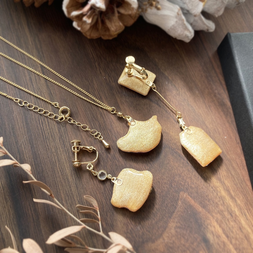 Teatime Christmas Coffret -RoseTea-|クリスマスコフレ【ローズティー】(ティーカップのイヤリング・ピアス&ネックレス)〔紅茶シリーズ〕