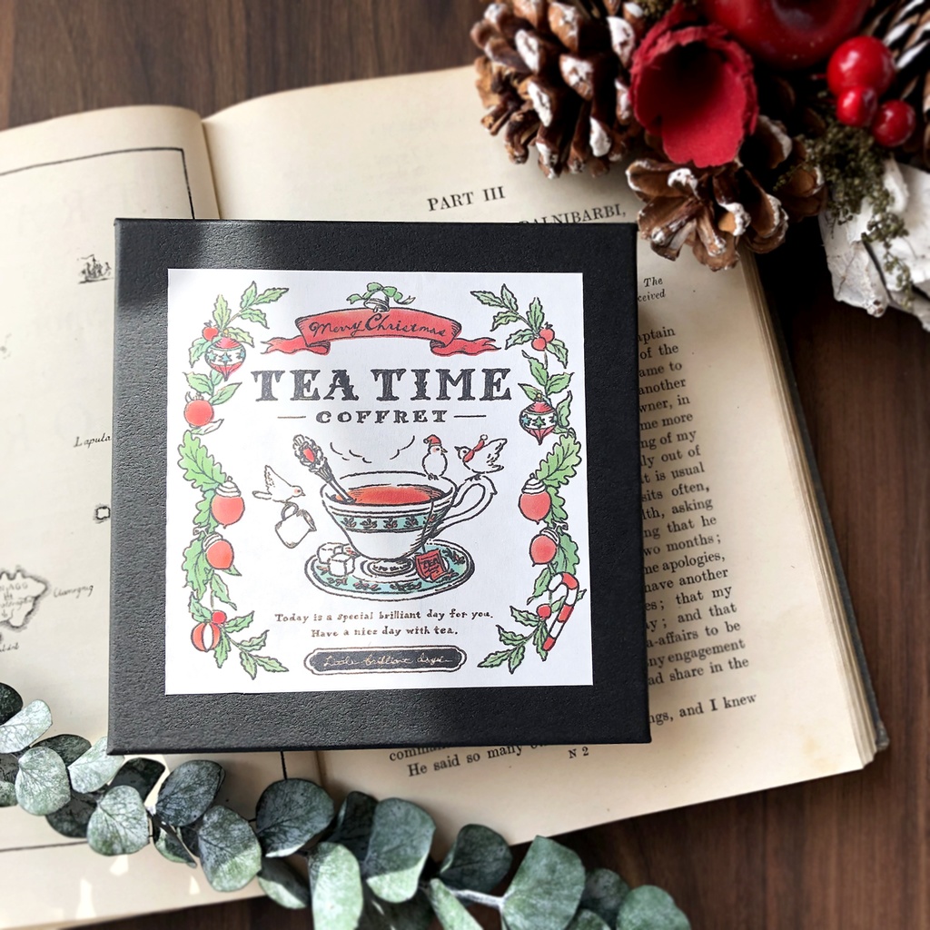 Teatime Christmas Coffret -RoseTea-|クリスマスコフレ【ローズティー】(ティーカップのイヤリング・ピアス&ネックレス)〔紅茶シリーズ〕