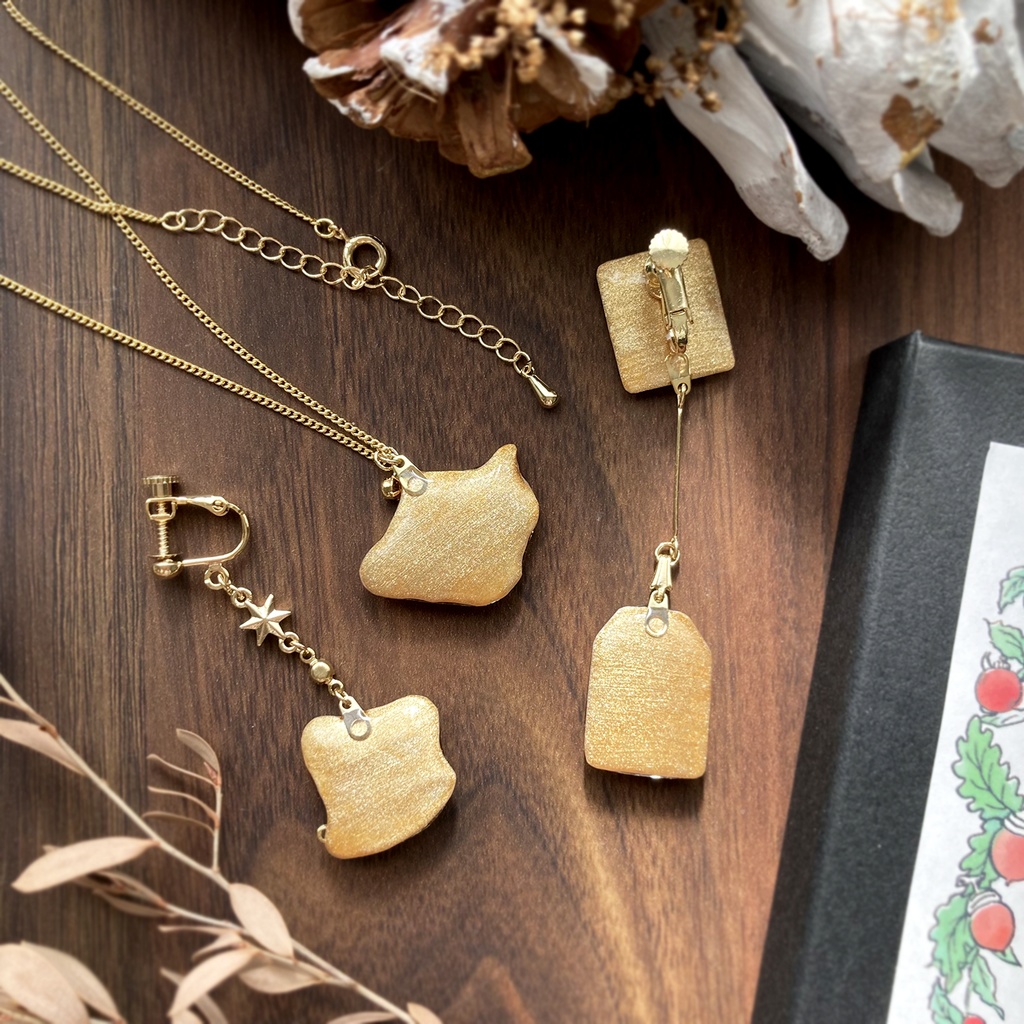 Teatime Christmas Coffret -OrangeTea-|クリスマスコフレ【オレンジティー】(ティーカップのイヤリング・ピアス&ネックレス)〔紅茶シリーズ〕