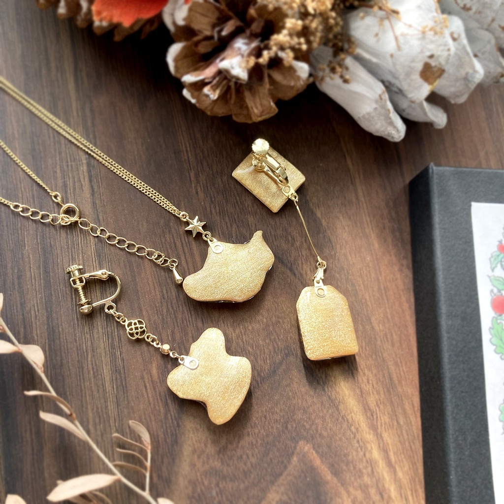 Teatime Christmas Coffret -PinkTea-|クリスマスコフレ【ピンクティー】(ティーカップのイヤリング・ピアス&ネックレス)〔紅茶シリーズ〕