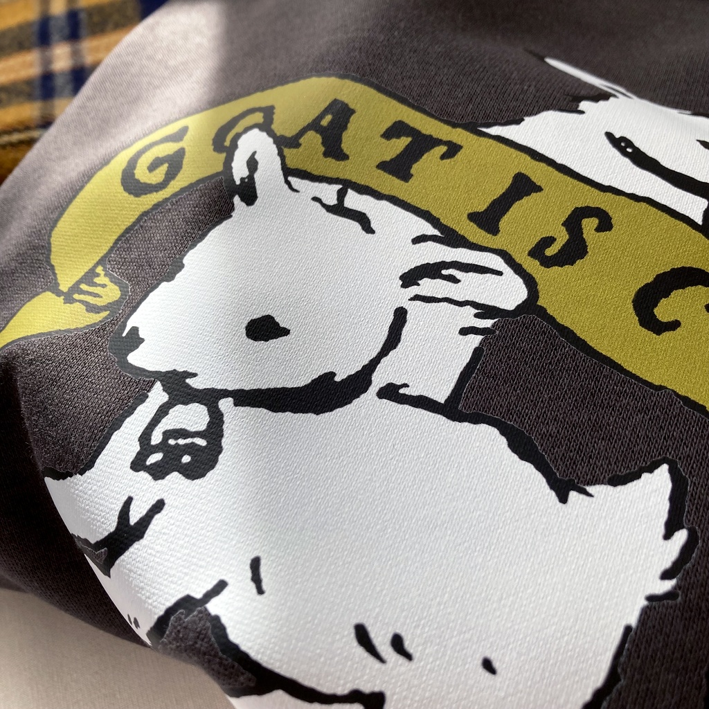 【12月中旬発送】子ヤギ裏起毛スウェット(スモークブラック)|長袖