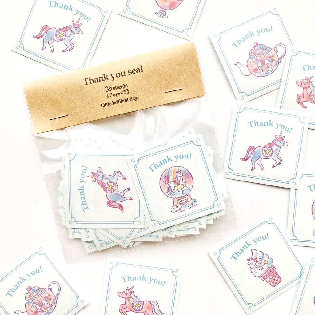 Thank you seal "Unicorn"【シール35枚入り】ユニコーン 午年